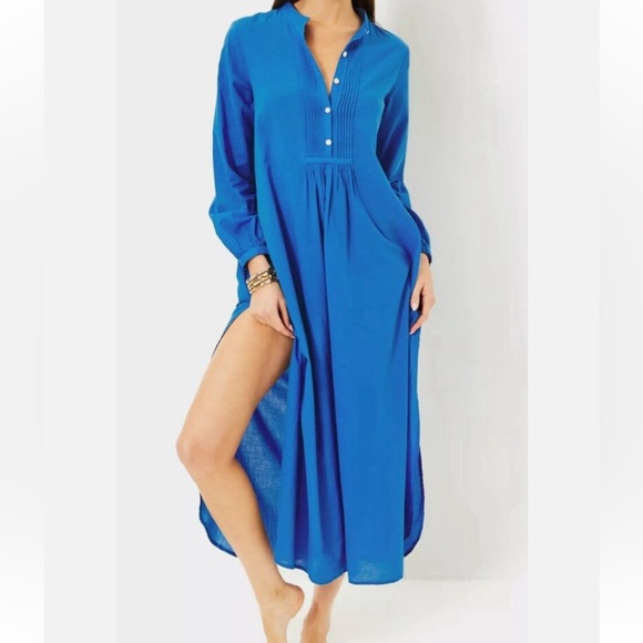 Elegant Blue Women's Dress - Picture 8 of 9